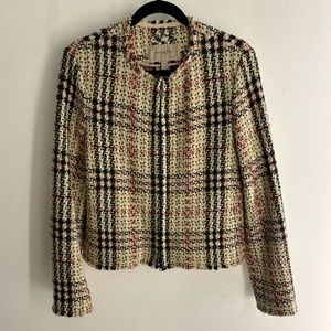 Burberry Zip Up Tweed Jacket
